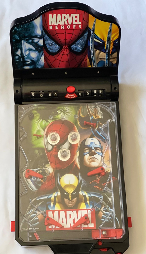 Marvel Heroes Spiderman Tabletop Pinball Game 2006 WORKS