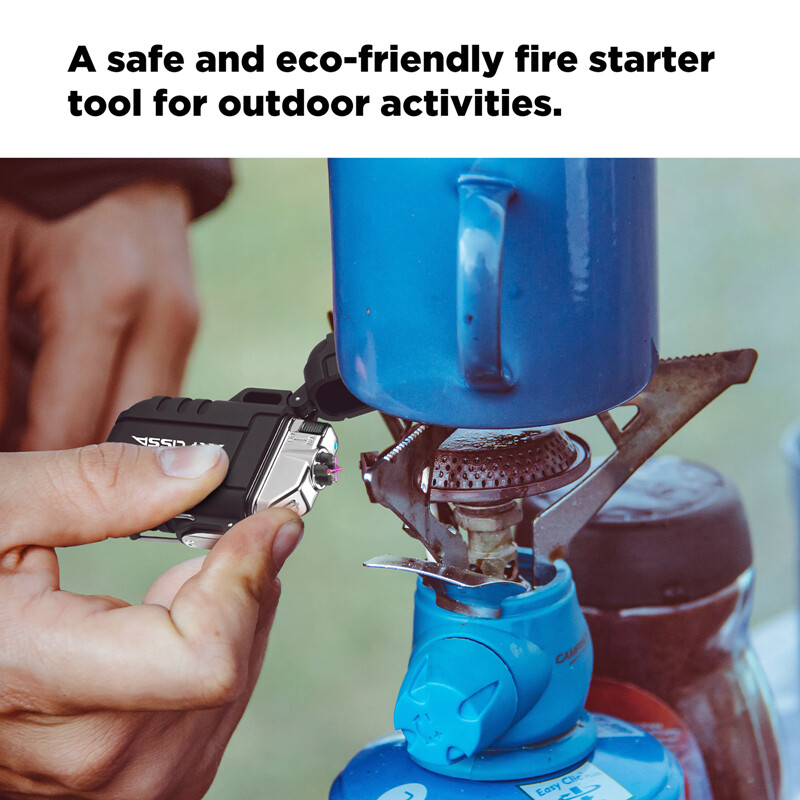 Flissa 2PC Windproof&Waterproof Lighter Set w/ Outdoors Multi-Function Spoon NEW