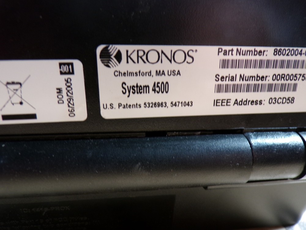 KRONOS SYSTEM 4500 TIME CLOCK