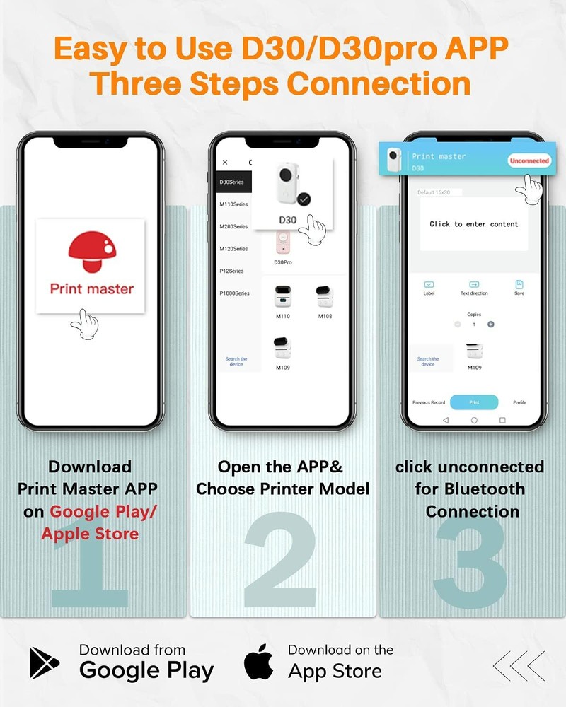 Upgrade D30 Pocket Bluetooth Label Maker Machine Direct Thermal Sticker Printer