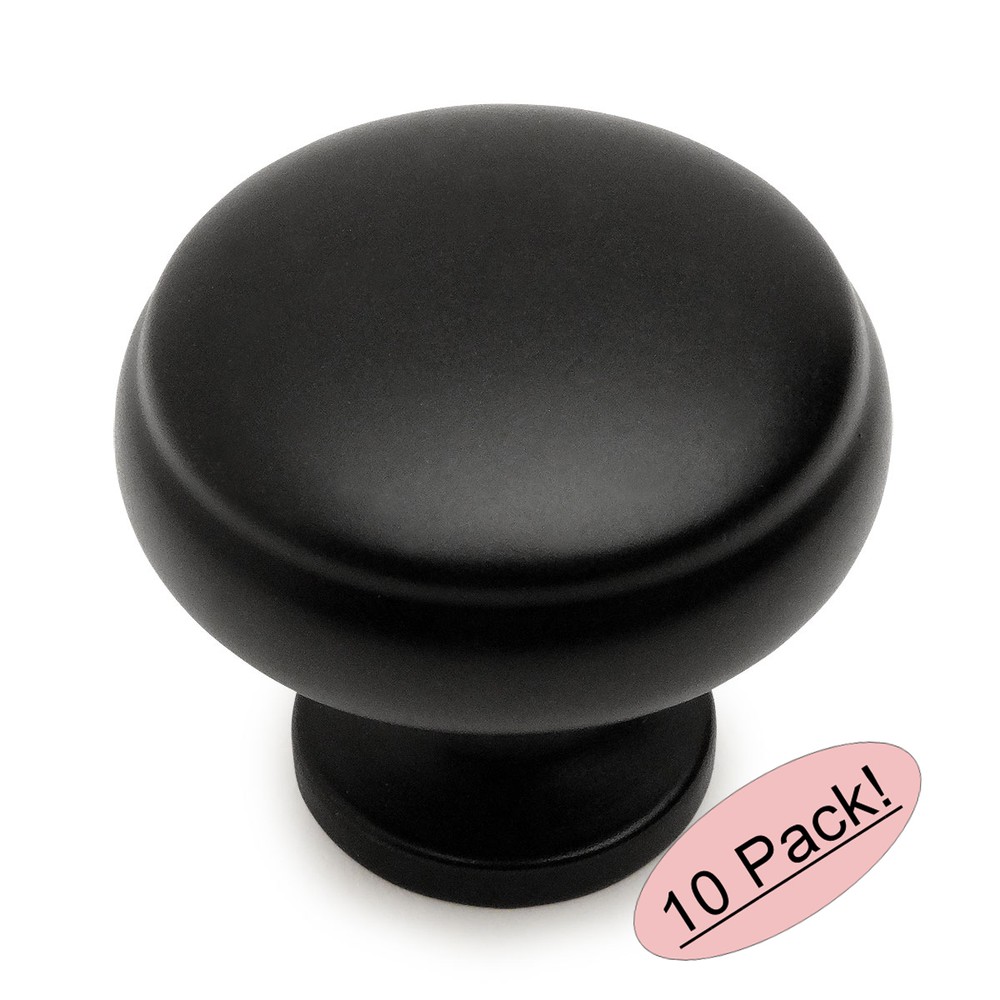 *10 Pack* Cosmas Cabinet Hardware Flat / Matte Black Knobs #1438FB