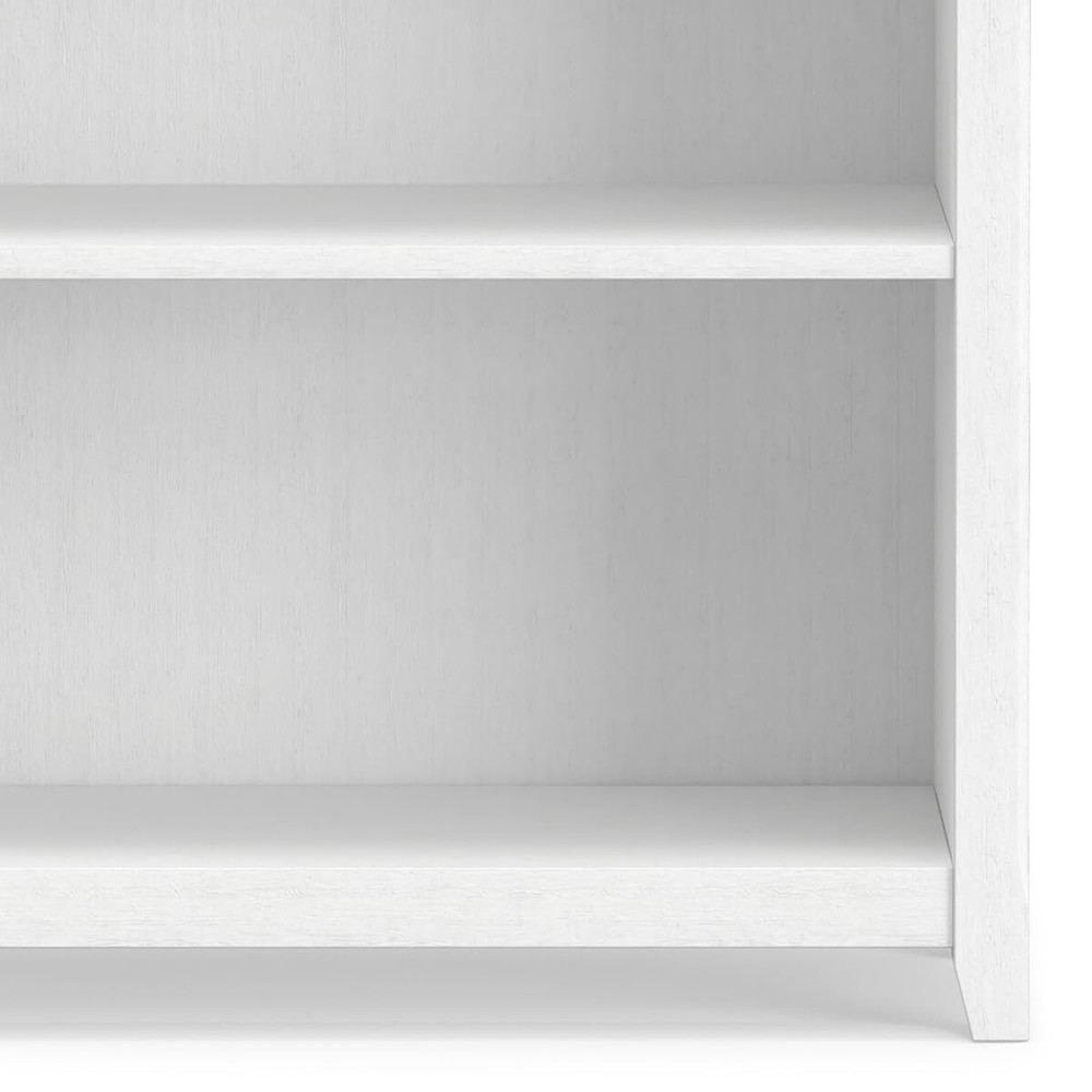 SIMPLIHOME Amherst SOLID WOOD 30 Inch Transitional 5 Shelf Bookcase in White For
