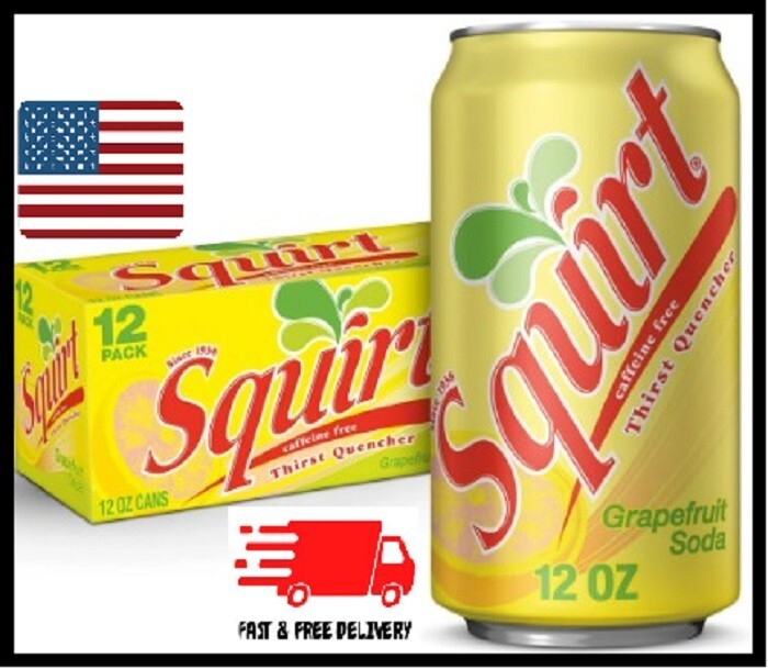 Squirt Caffeine Free Grapefruit Soda Pop, 12 fl oz, 12 Pack Cans