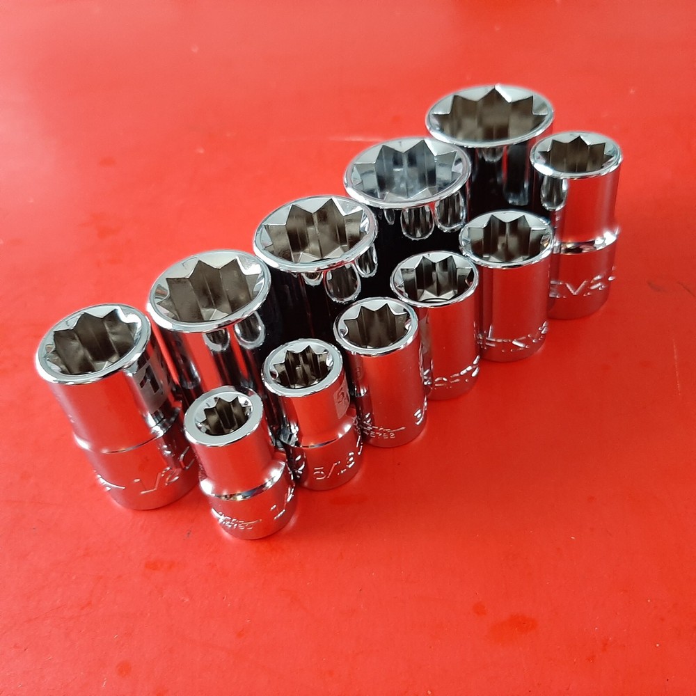 NEW 11 Piece Craftsman 3/8" & 1/2" Drive 8 Point Double Square Socket Set