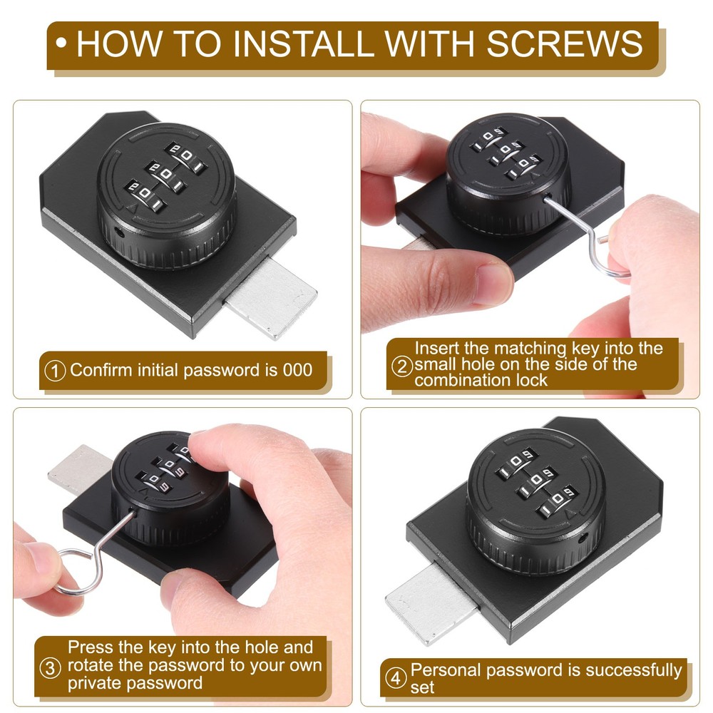 Adhesive Combination Cabinet Latch Keyless Password Lock with Glue Silver