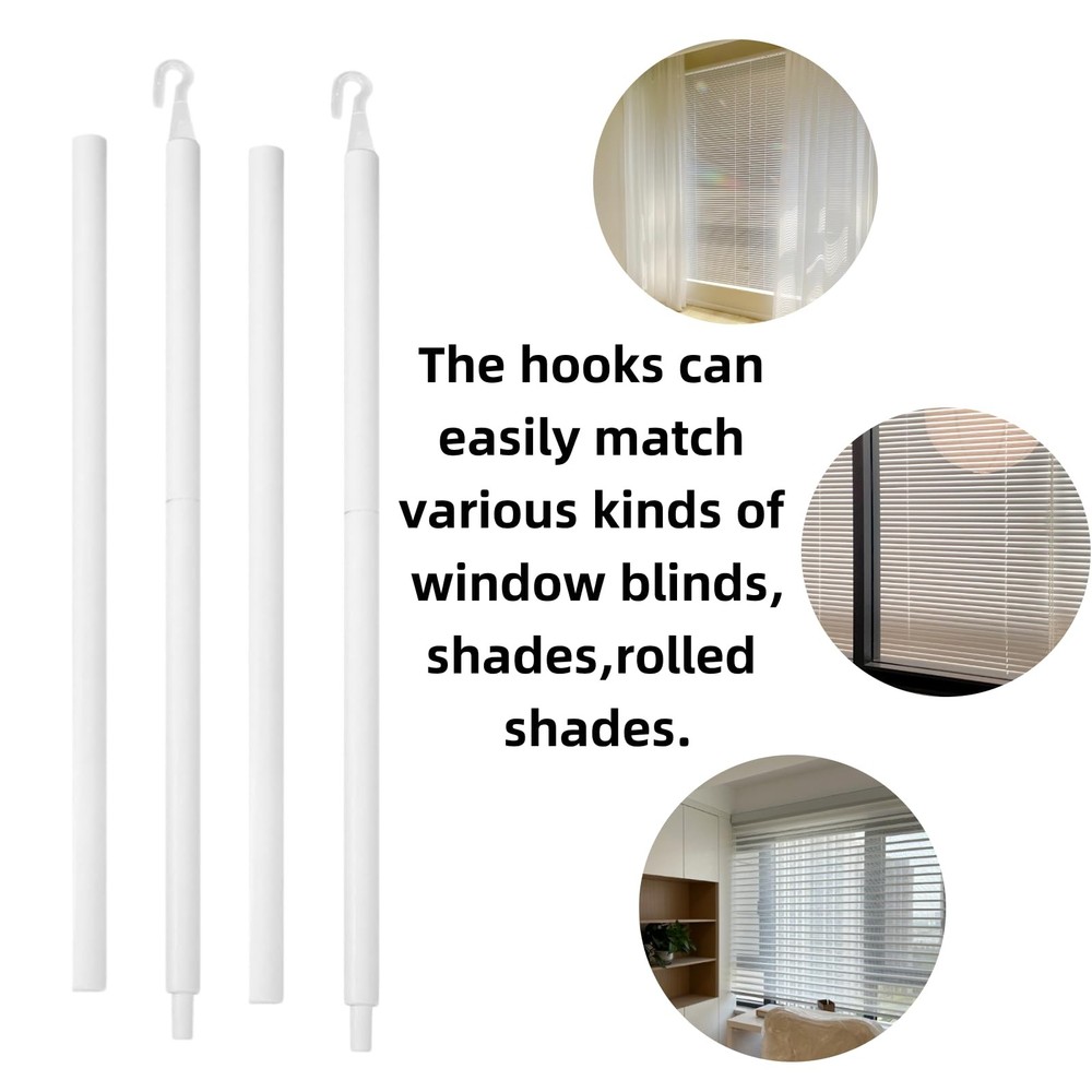 Detachable Blind Rods Blind Wands Replacement with Hook 24 Inches Blinds Handle