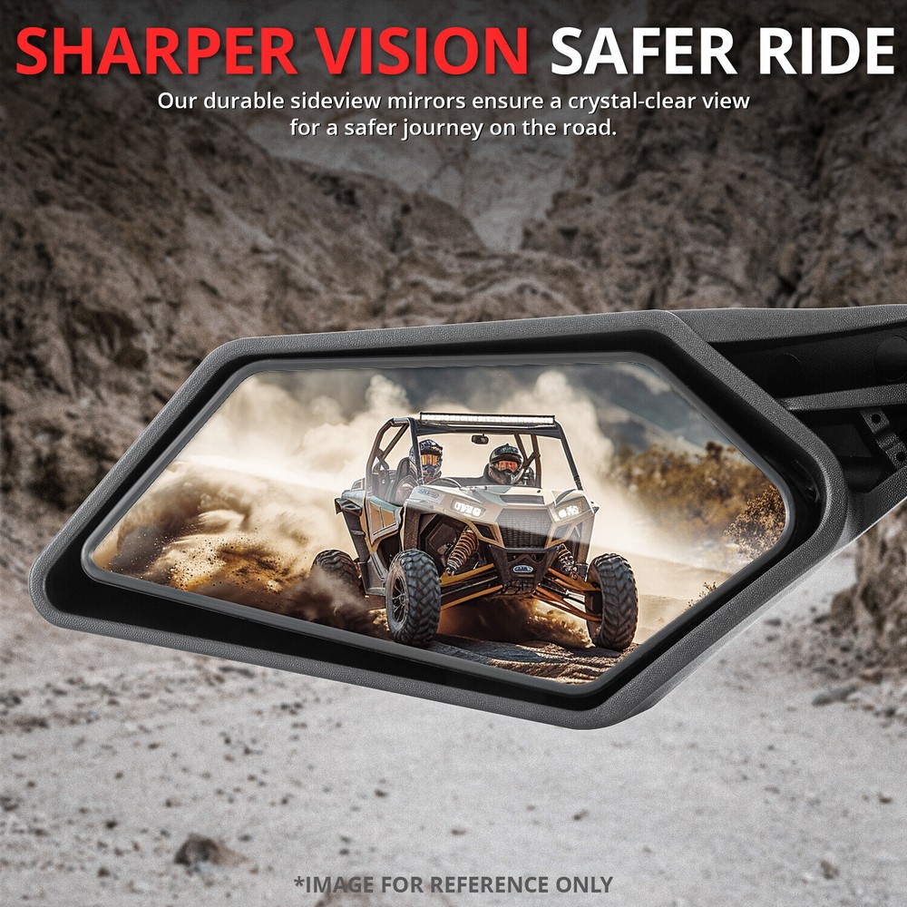 Universal Roll Cage Bar Mount UTV Side View Mirror w/ 1.5"-2" Adjustable Bracket