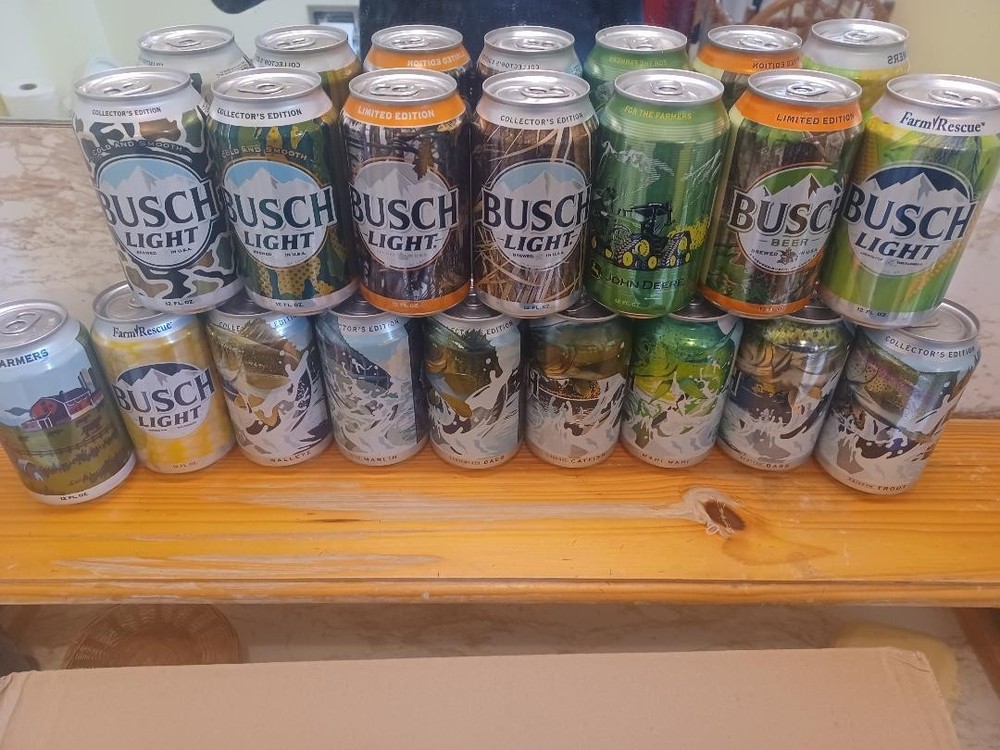 Busch/Busch Light 16 Limited Edition Empty Beer Cans Corn, Fall, Fish, Camo etc