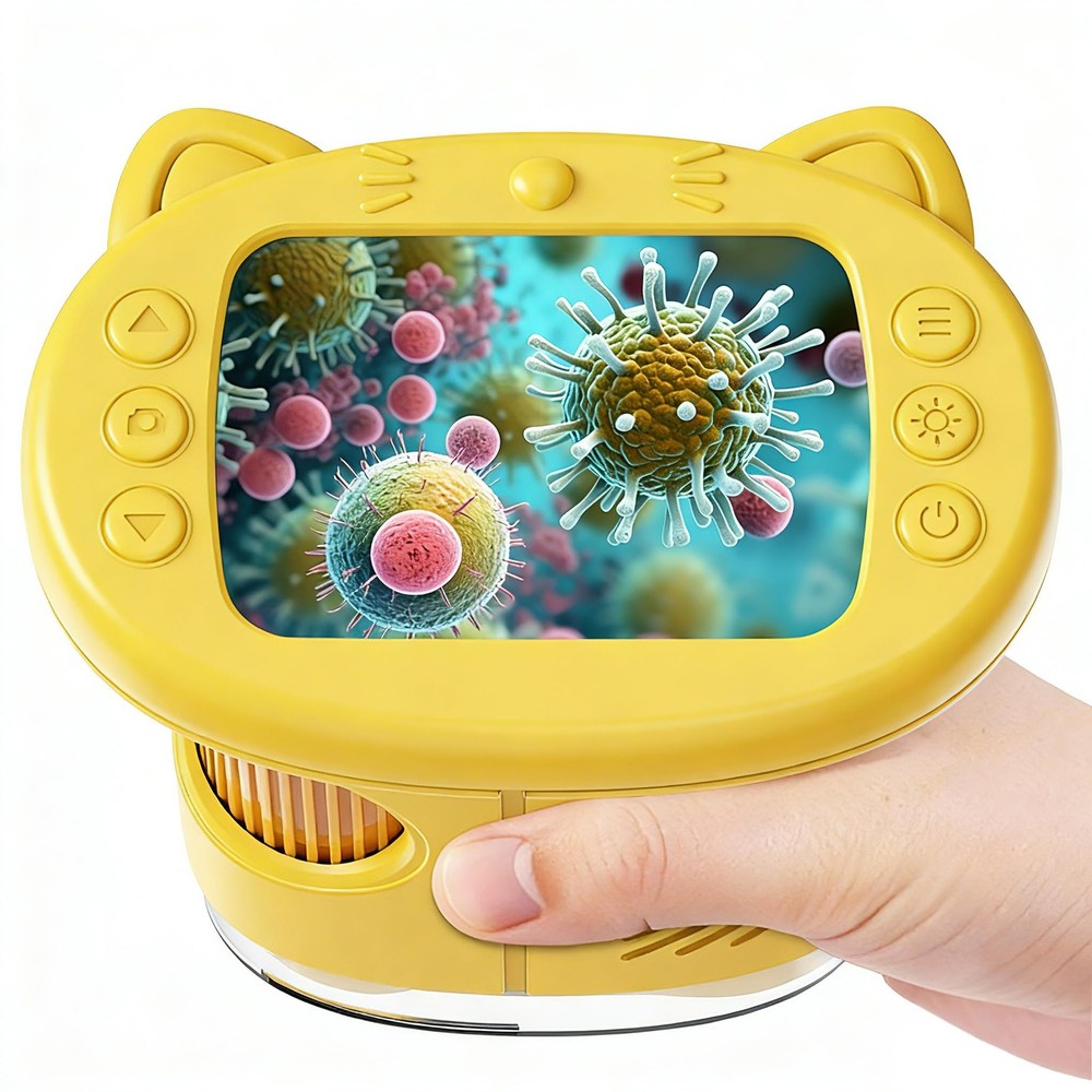 1000X Handheld Digital Microscope for Kids, Pocket with Yellow