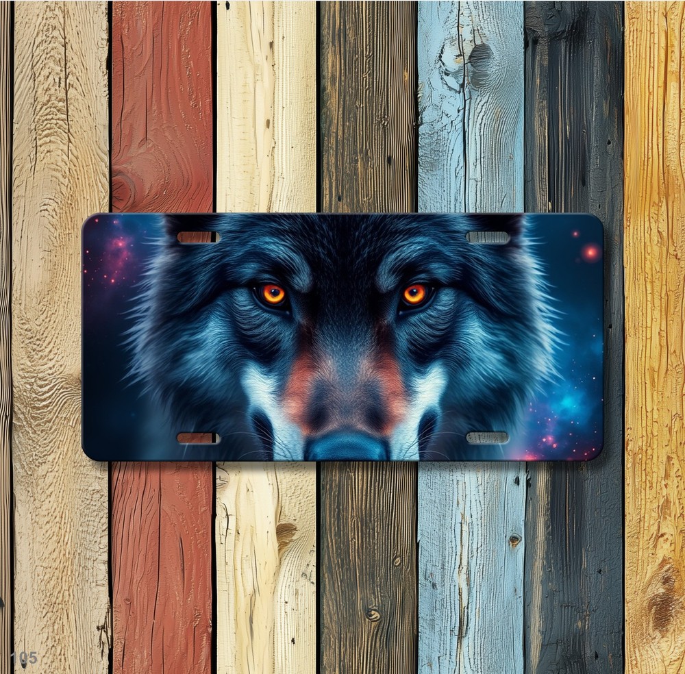 Hyperrealistic Wolf License Plate Your Text Vanity Plate Unique Gift