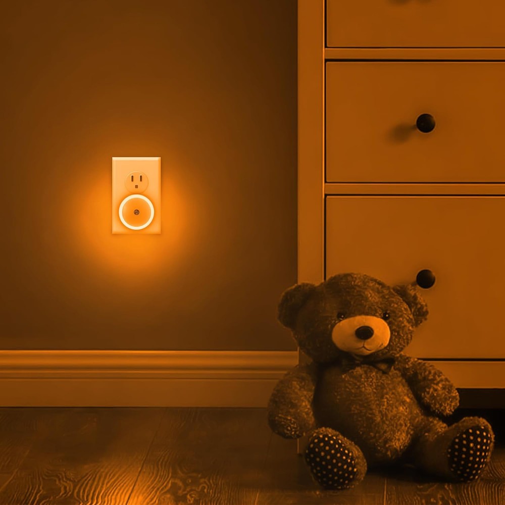 Amber Night Light Motion Sensor Night Light Plug for Bathroom, Kitchen, Hallway