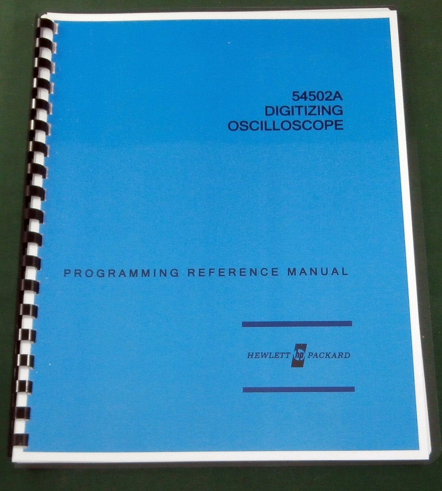 HP 54502A Programming Reference Manual: Comb Bound & Protective Covers