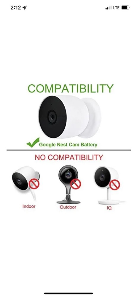 Extended USB Power Charging Cable Compatible with Google Nest Cam (Batte...