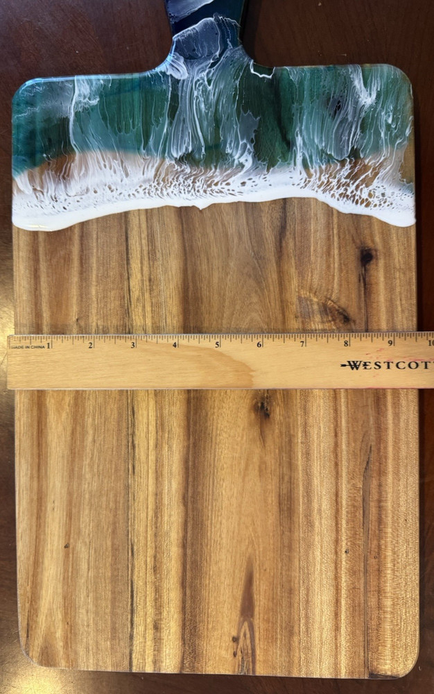 CUTTING BOARD WOOD WITH OCEAN NWT