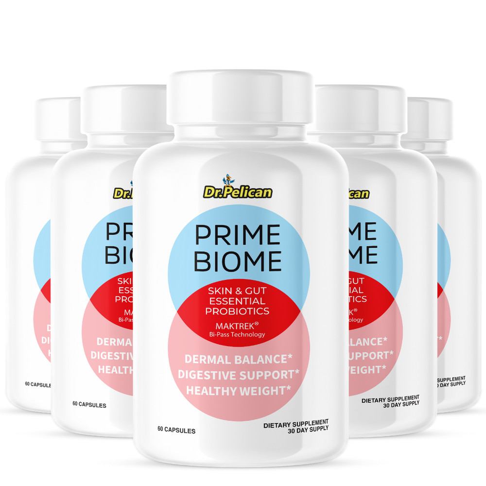 Prime Biome- Digestive Support- 5 Bottles- 300 Capsules