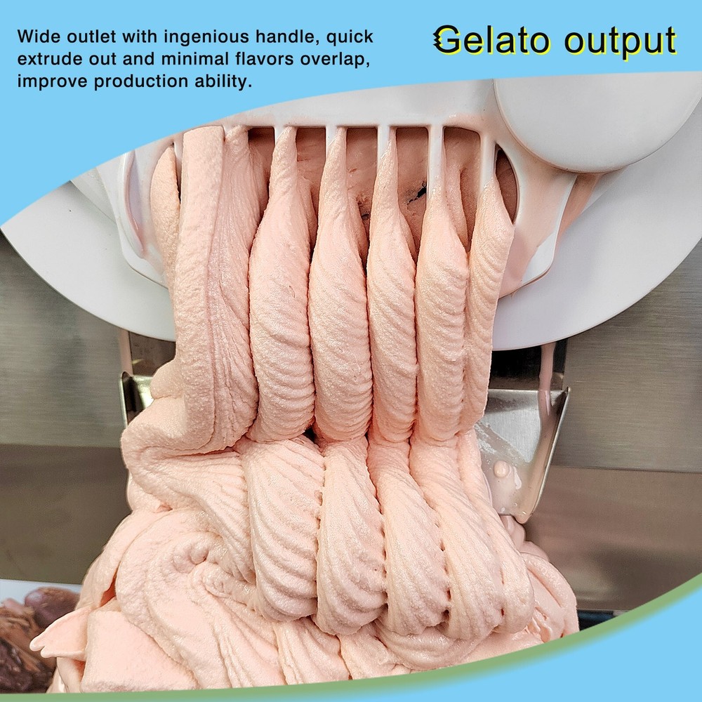Kolice Commercial Gelato Hard Ice Cream Machine with Pasteurizer