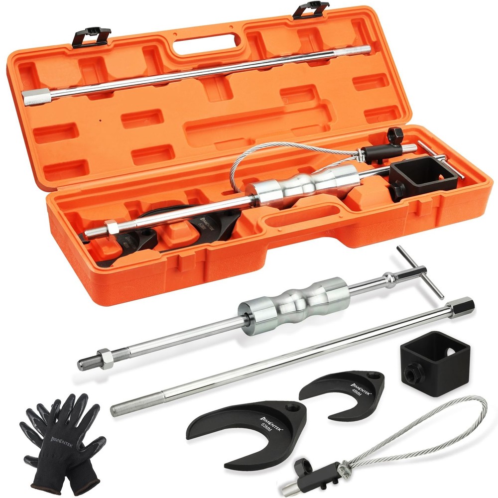 Inner CV Axle Puller Tool with Slide Hammer, 63mm and 48mm CV Joint Fork Adap...