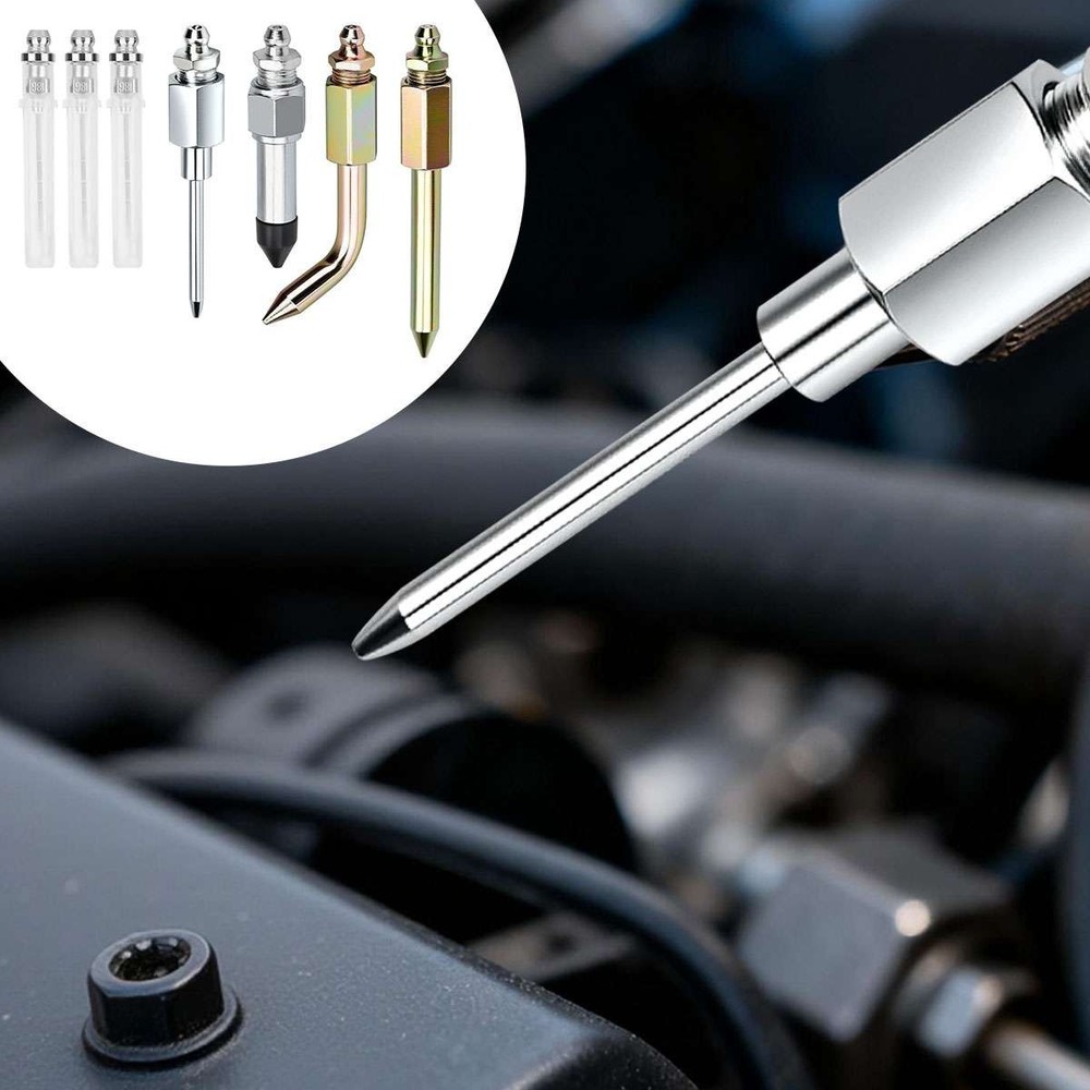 7Pcs Grease Gun Accessory Kit Needle Tips Elbow Adapter Dispenser Rubber Nozzle
