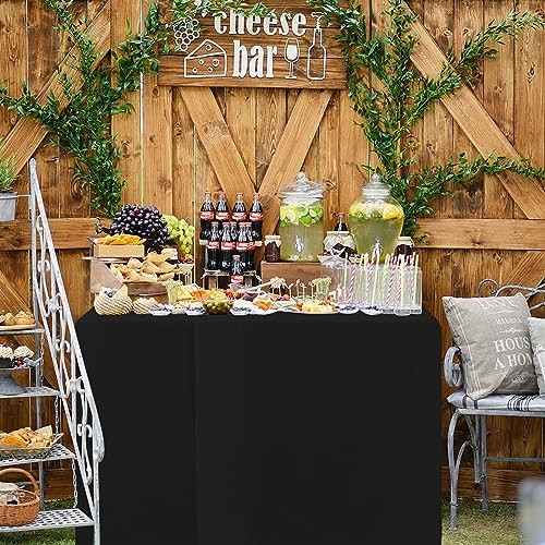 2 Pack Square Fitted Table Covers - 34 x 34 Inch - 34 Square| 2 Pack Black