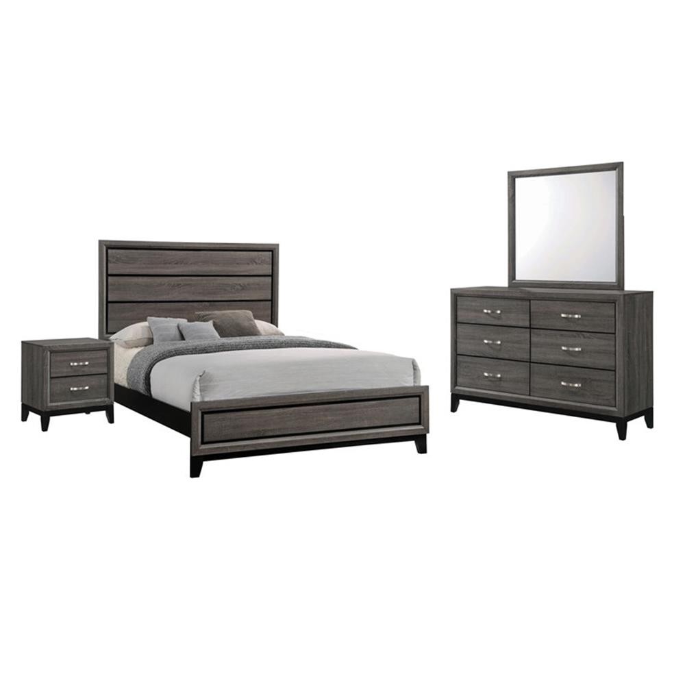 Watson 4-piece Full Bedroom Set Grey Oak