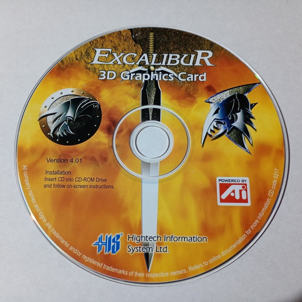 Excalibur 3D Graphics Card Installation CD (Version 4.01) - DISC ONLY