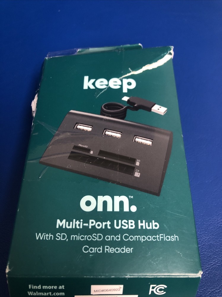 Keep Onn Multi-Port USB Hub CompactFlash Card Reader 100014097