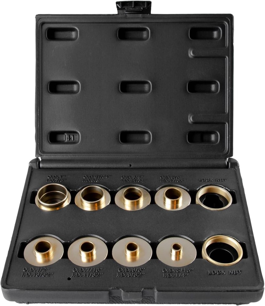 Versatile Router Bushing Guide Set - 10 Brass Pieces for All Your Needs