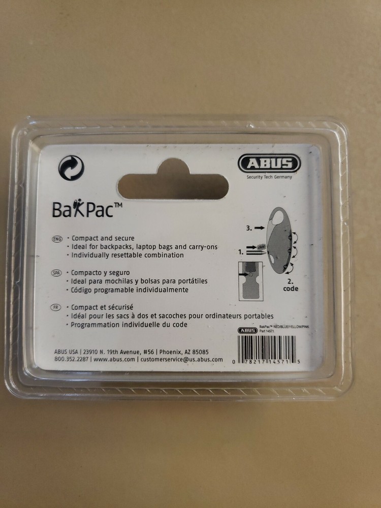 ABUS 151/20 BakPac Blue Combination Padlock