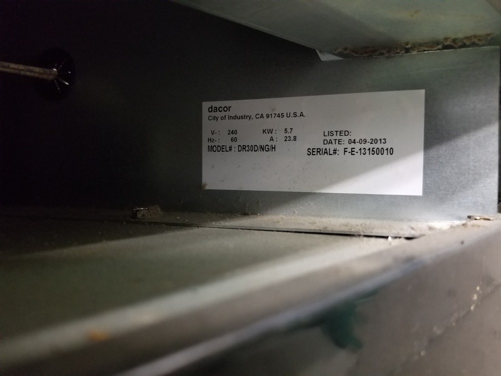 Genuine Dacor Range Oven, Bake Element # 701611