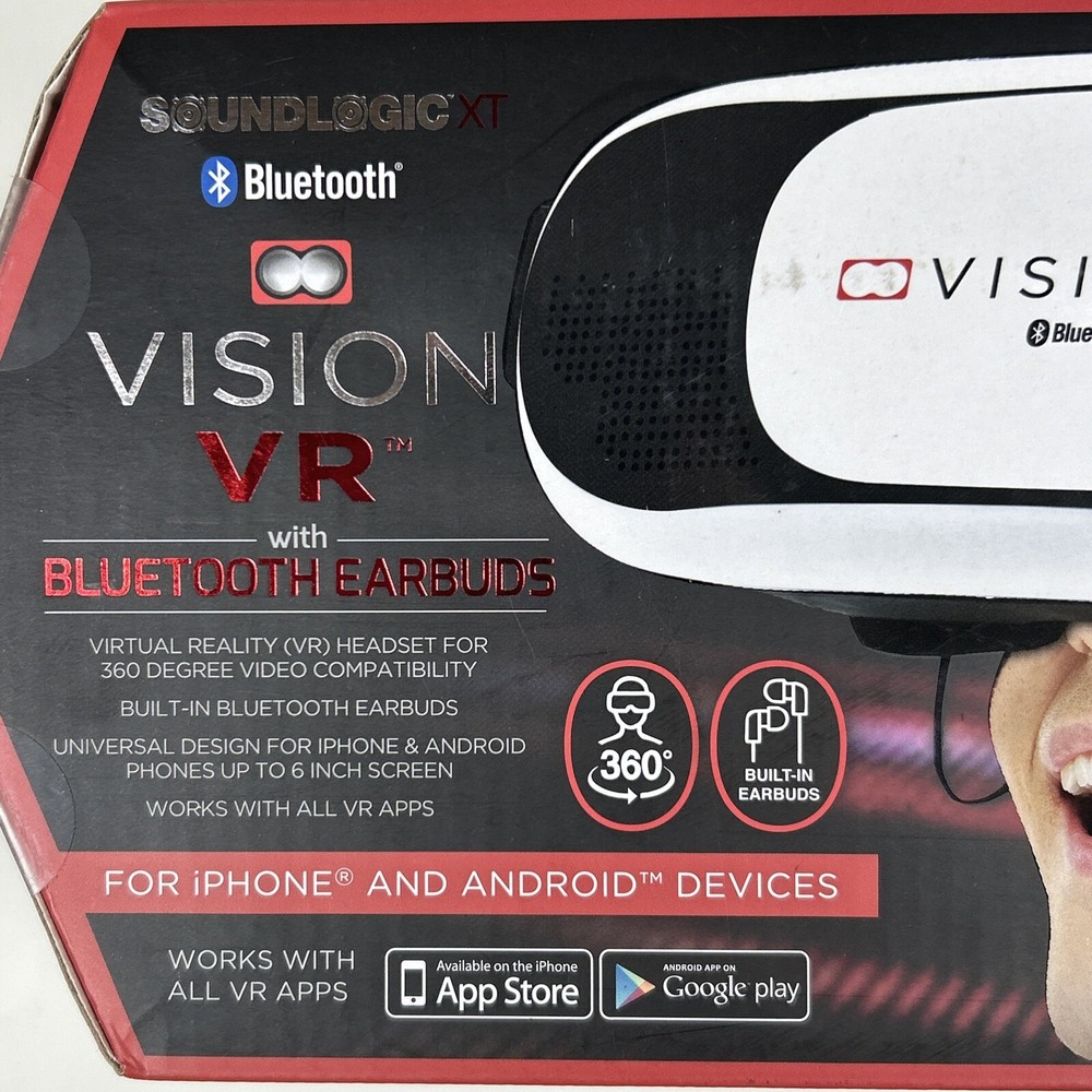 Bluetooth Vision VR With Earbuds Sound Logic XTAndroid Apple Devices (NEW)