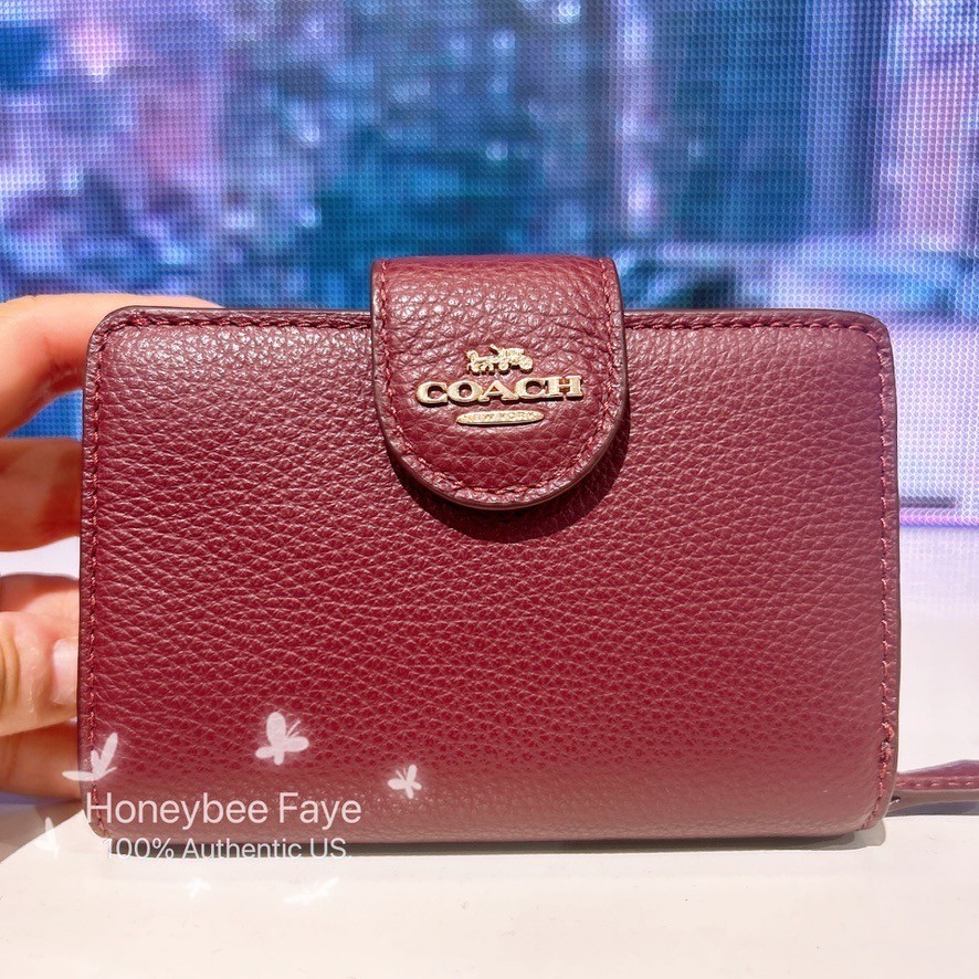 NWT Coach Medium Corner Zip Wallet CBO41  Dark Wine