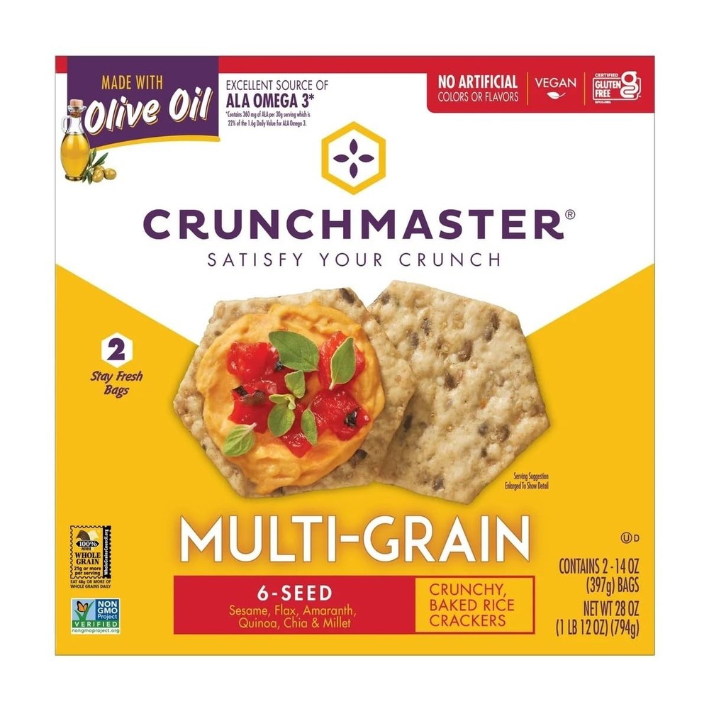 Crunchmaster 6-Seed Multi-Grain Crackers, 28 Ounce
