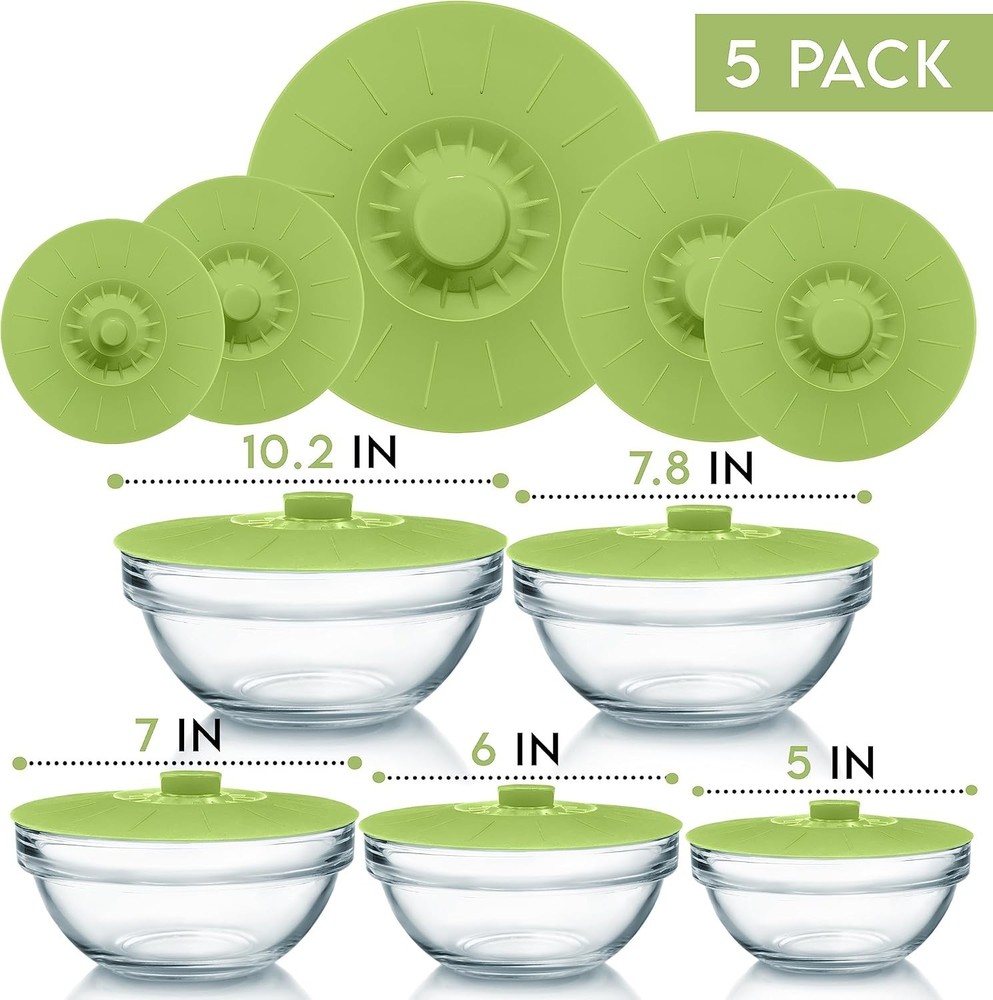 Easy Grip Silicone Bowl Covers - 5 Pcs