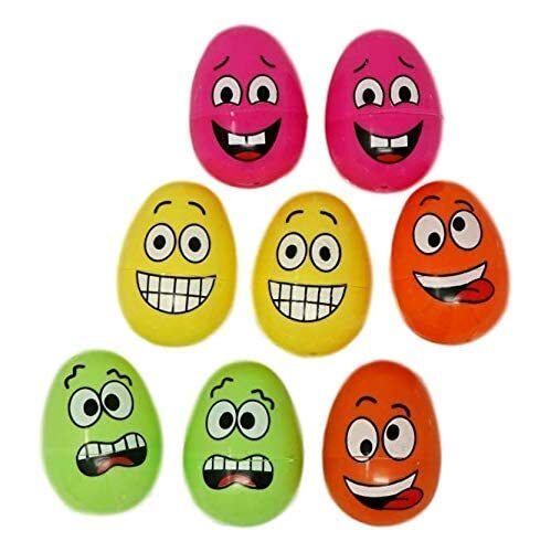 Funny Faces Plastic Egg Bundle - 15 Eggs, 6 Stamps, Bonus Stickers Easter Party