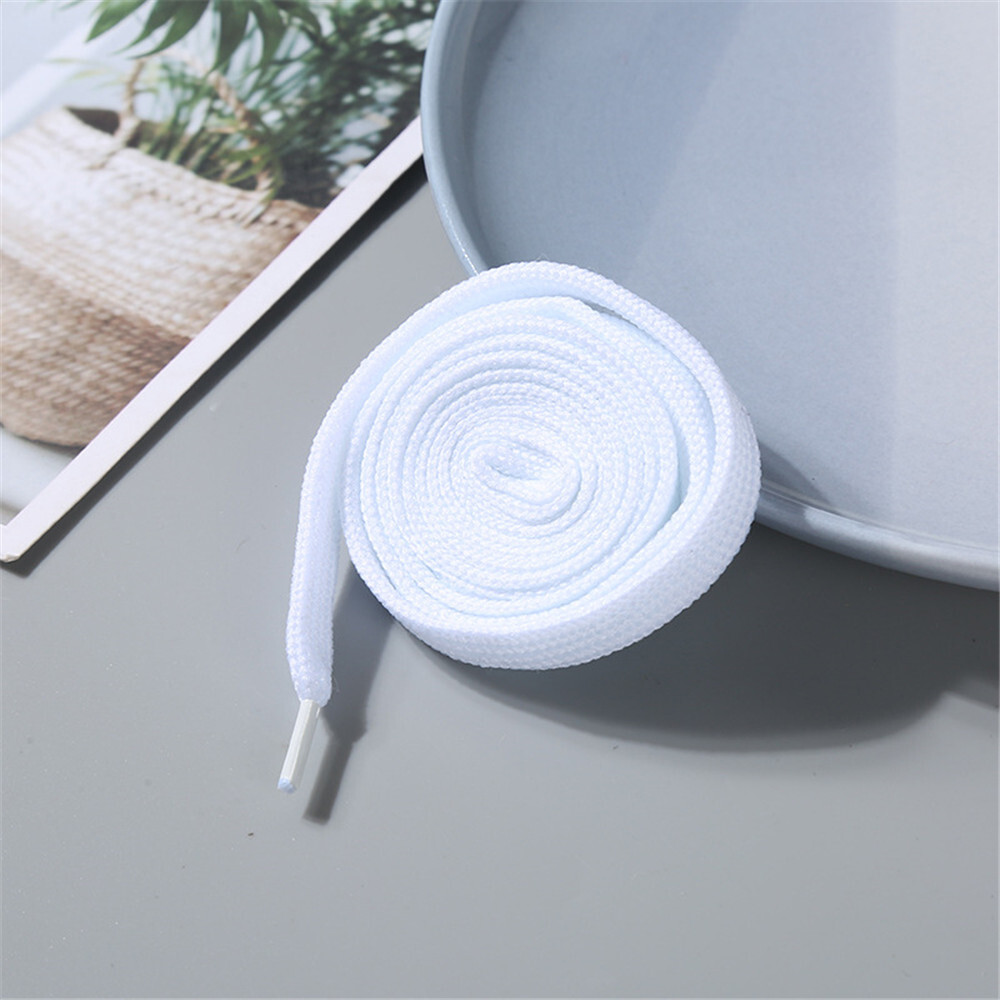 4pcs 120cm Polyester Double-Layer White Shoelaces Versatile Small White Shoes