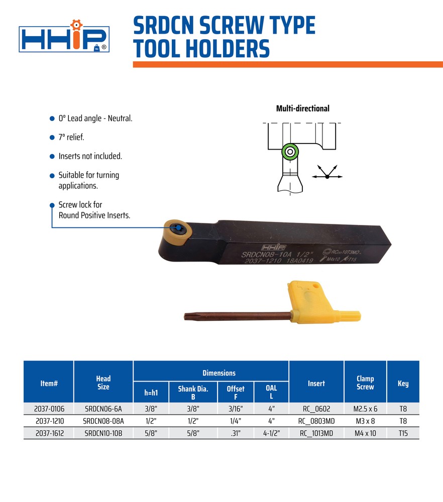 SRDCN 08-10A TURNING TOOL HOLDER (2037-1210)