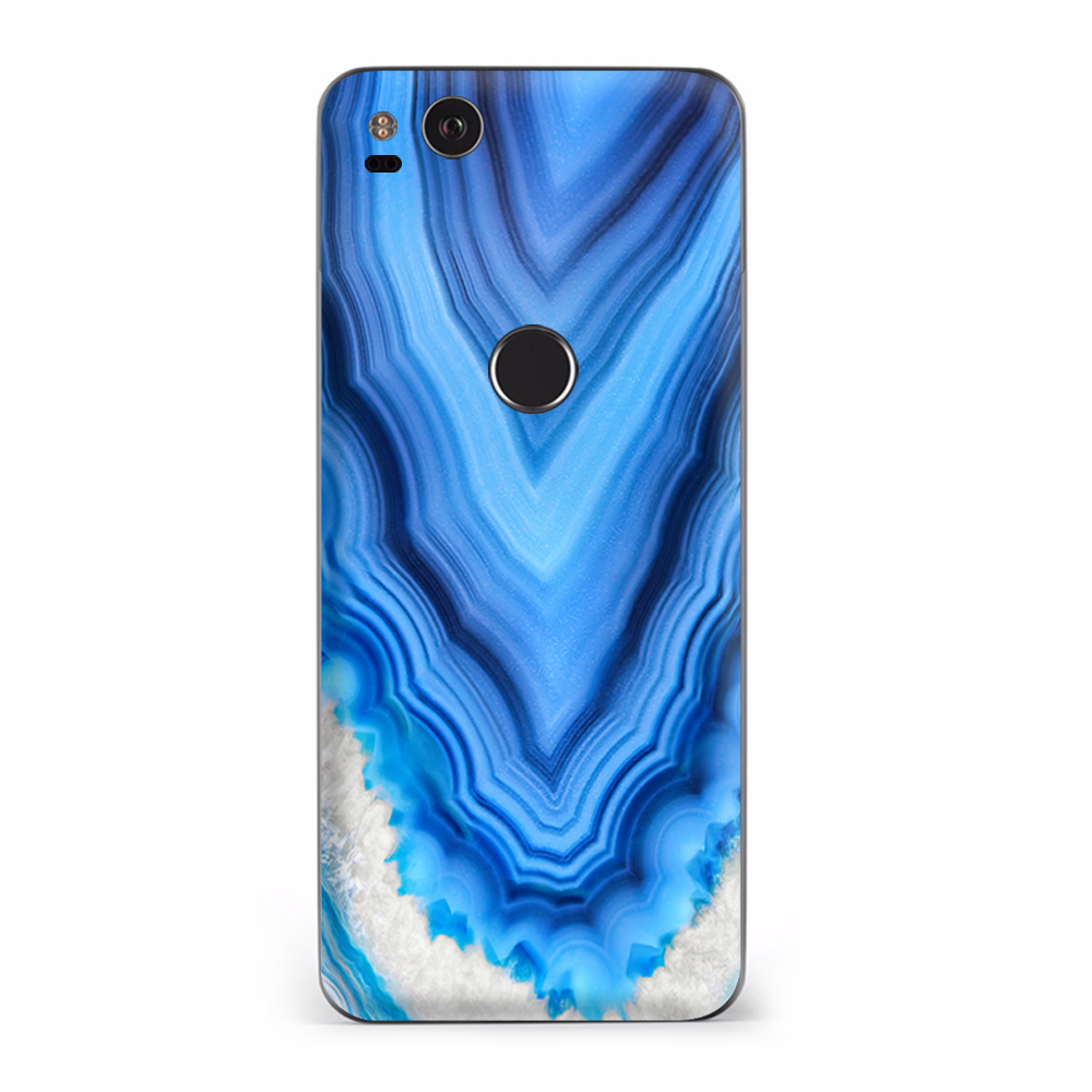 Google Pixel 2 Skins Decal Wrap Crystal Blue Ice Marble
