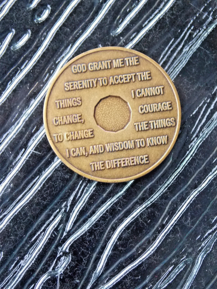 Alcoholics Anonymous 1 Year AA Medallion Chip Coin Token,