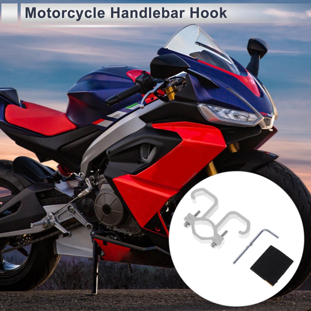 Double Motorcycle Hook, Hex Key, Gasket 1 Set Silver