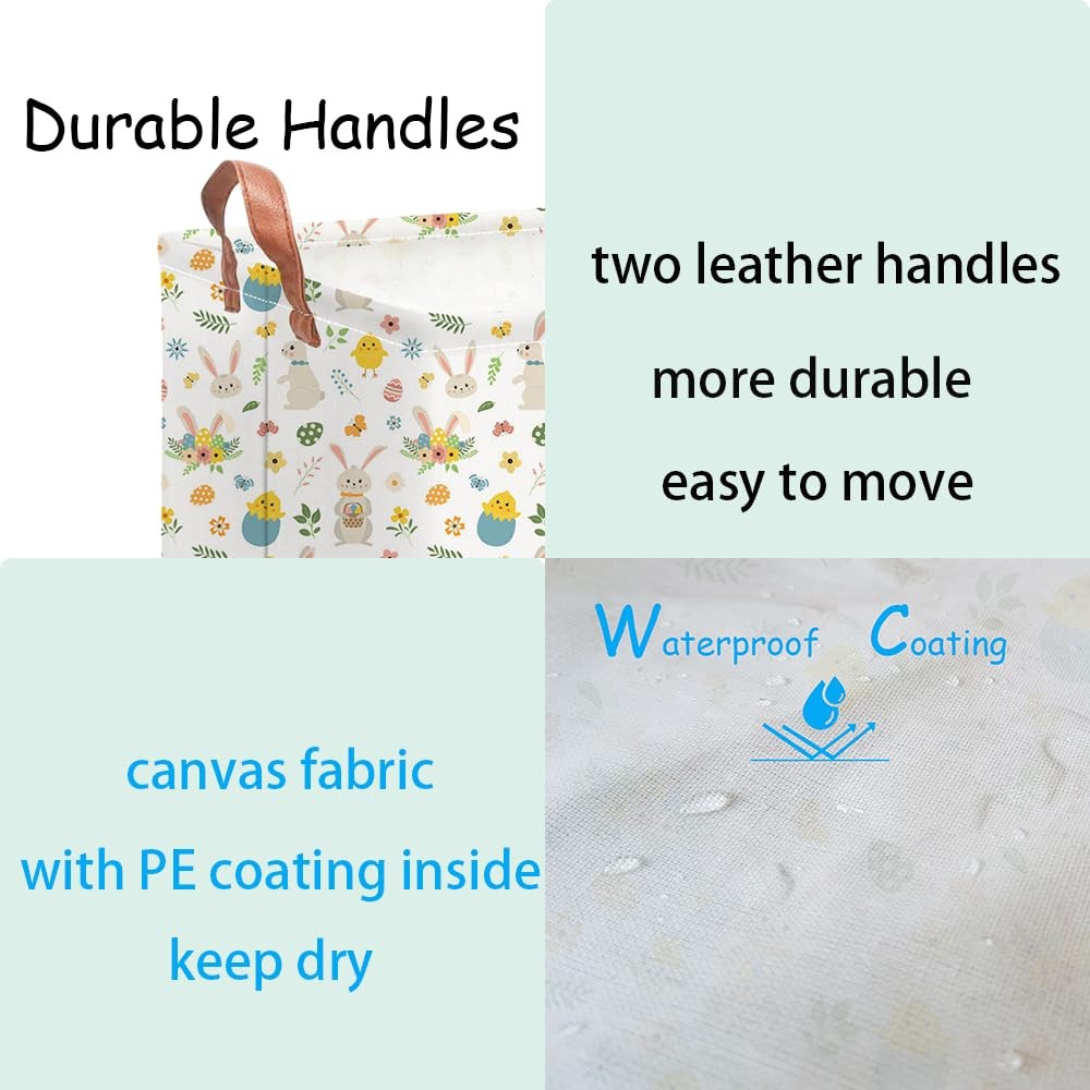 NTAOHAMPER Rectangular Easter Eggs Basket Empty,Toys Bin with Handles,Baby Ro...