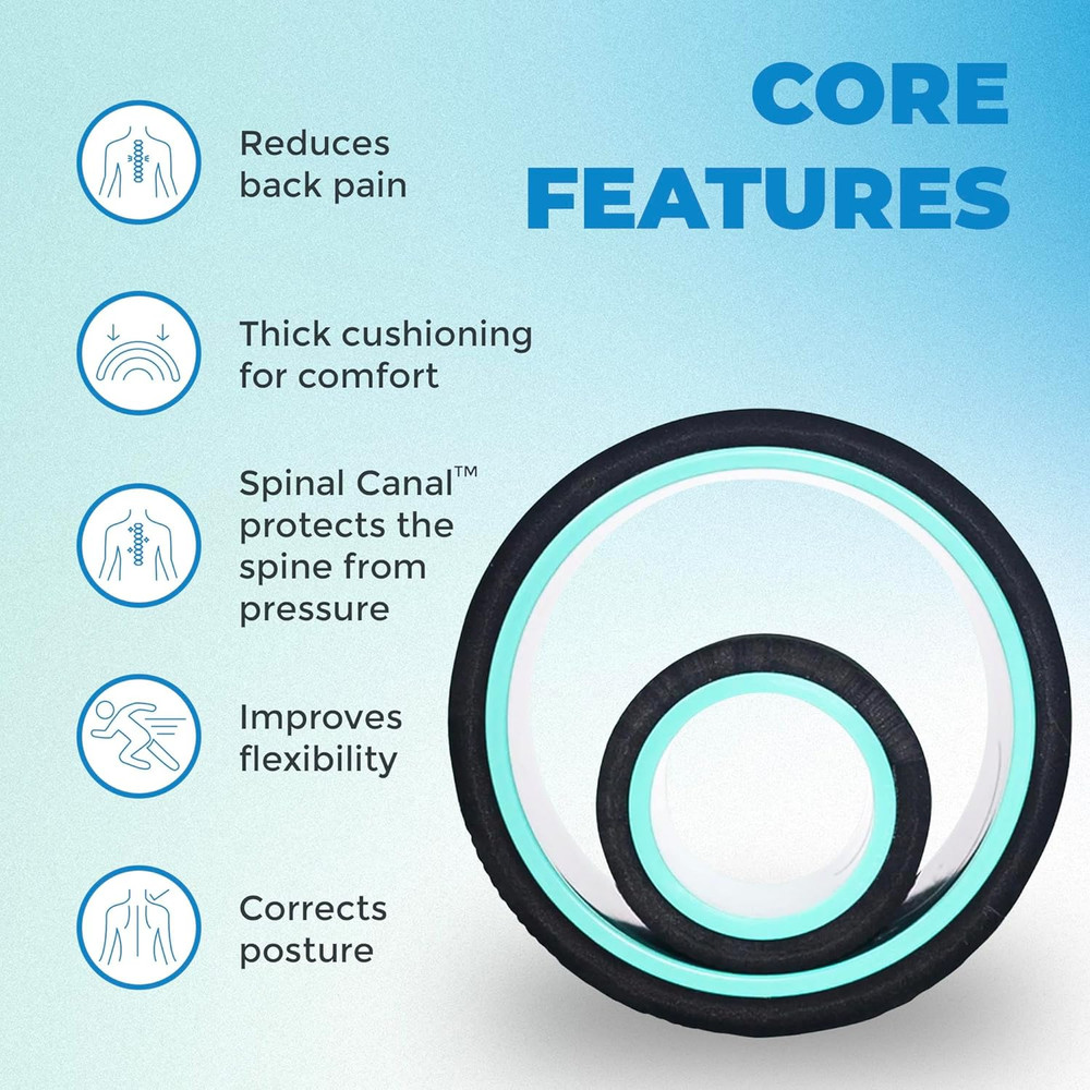 Wheel Foam Roller – Targeted Back & Neck Relief, Lumbar Spine Stretcher, Spinal