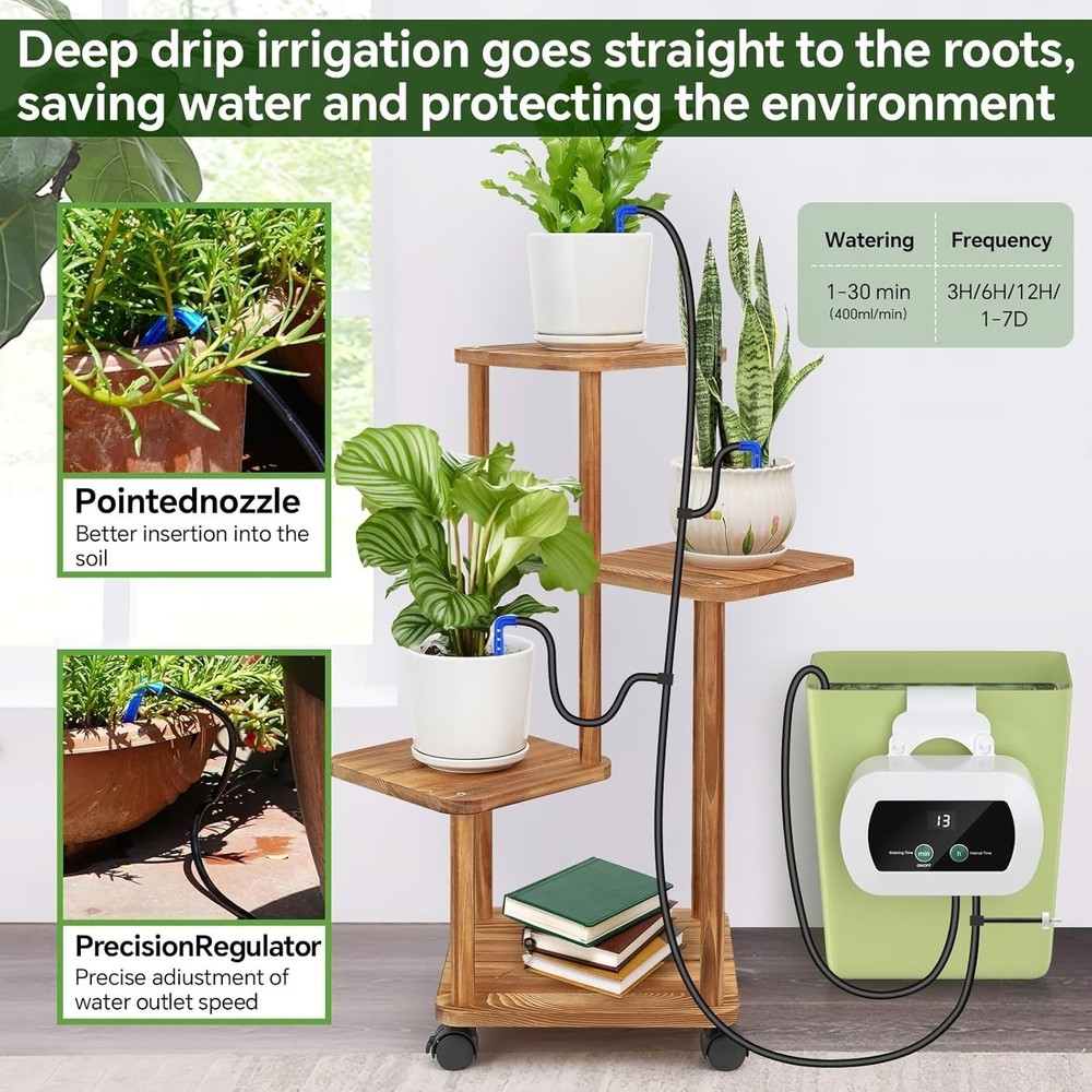 Automatic Watering System with Self Plant Watering Devices,Indoor Water Timer