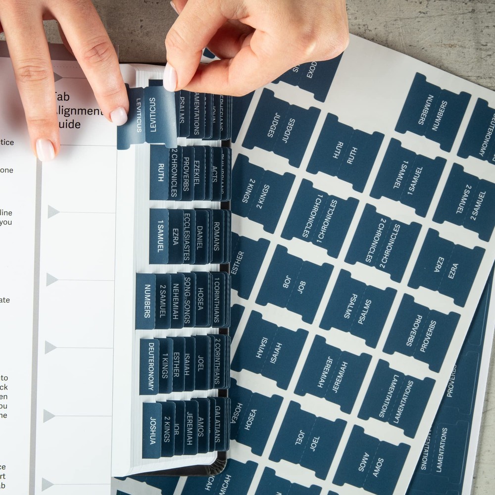Laminated Bible Tabs - Easy Apply Large Print Index Tabs for Study Journaling