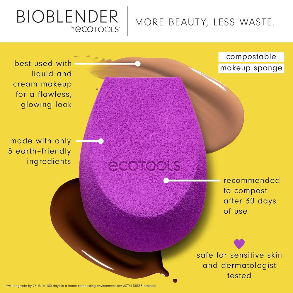 Bioblender Makeup Sponge Compostable Makeup Blender 2 Pack