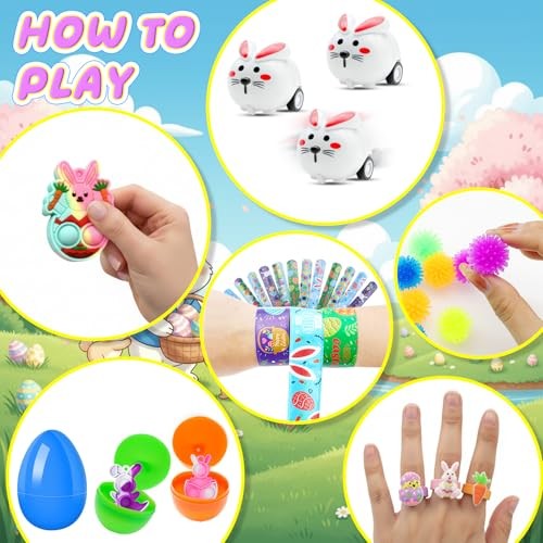 Prefilled Easter Eggs with Toys, 100 Pcs Plastic Easter Eggs Set, easter
