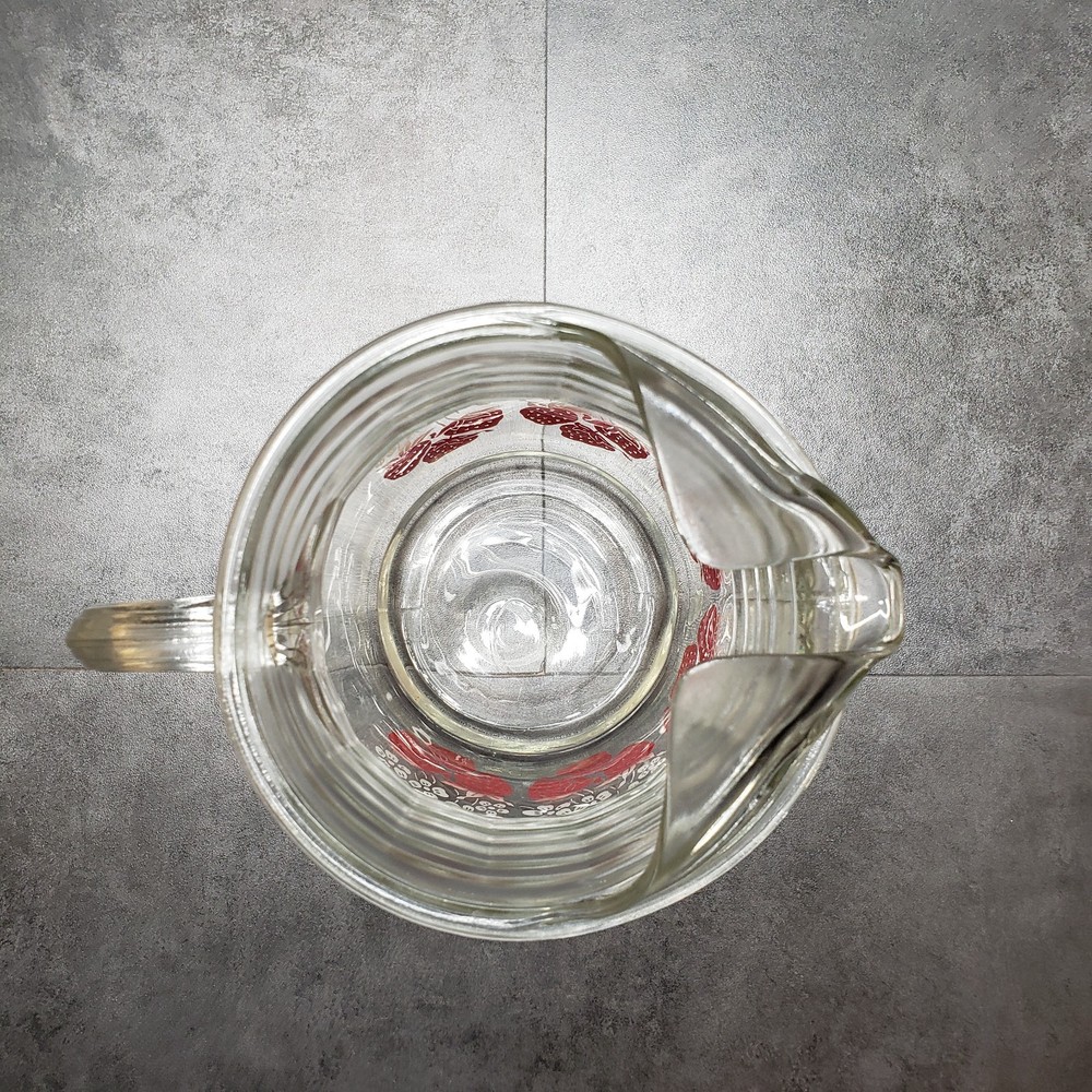 Strawberry Design Libbey Glass Co Pitcher