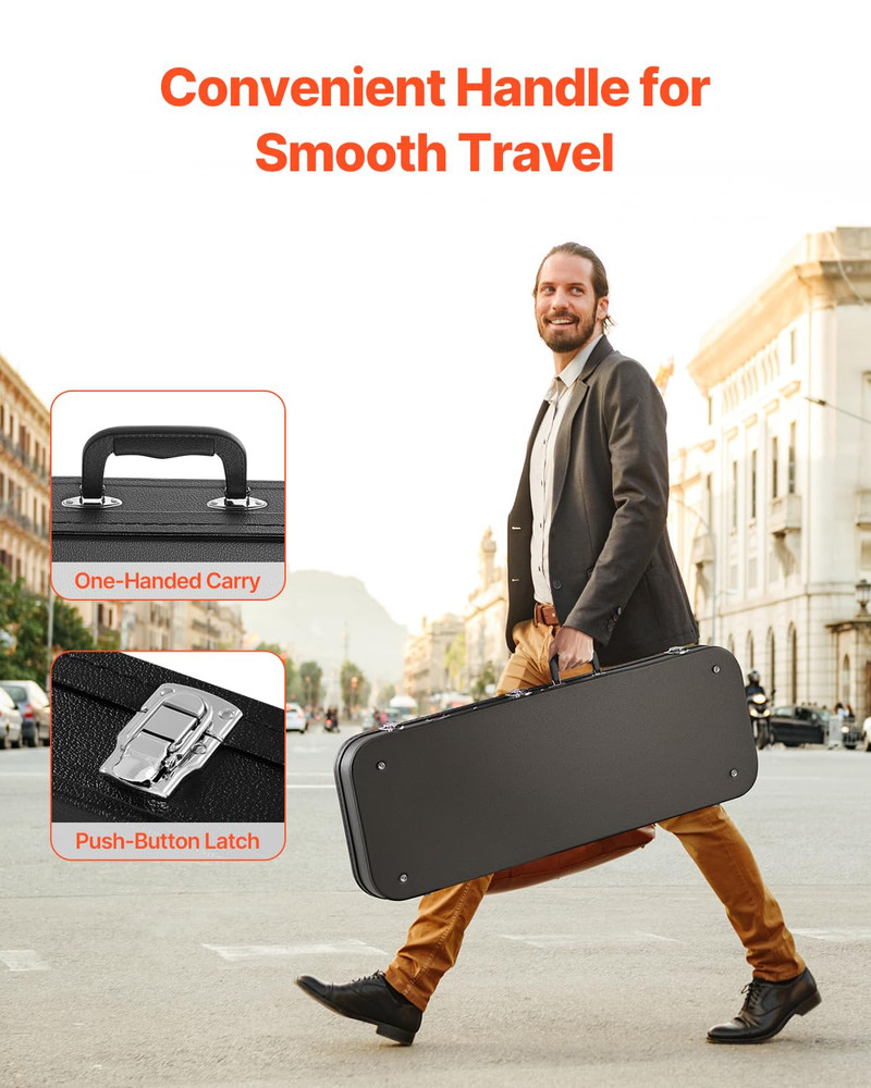 Electric Guitar Hard Case, 43.11 in Rectangular Guitar Hard Case, with Lock Latc