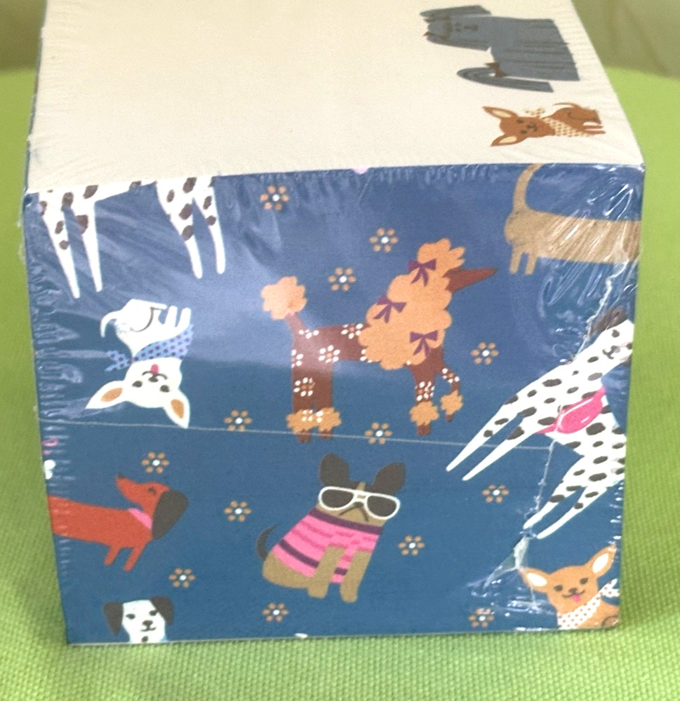 VERA BRADLEY BARK PARK PRINTED NOTE CUBE:NWT DOGS