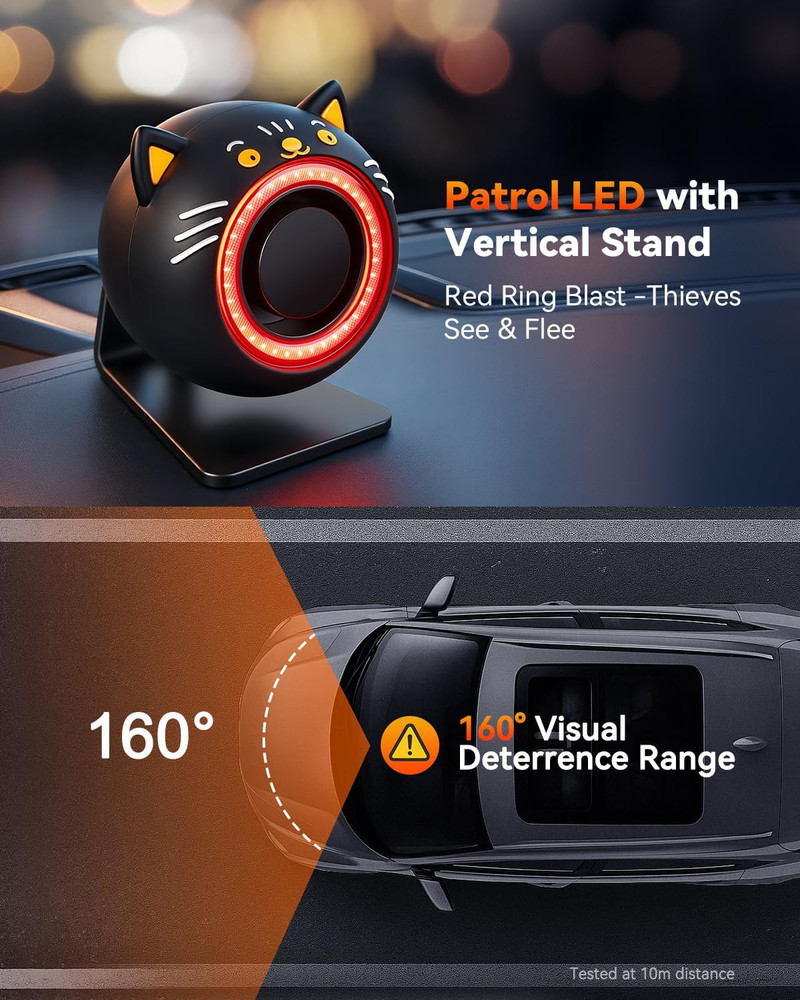 Car Alarm System, 120Db with Motion Sensor Alarm & Red Light, Wireless Remote an