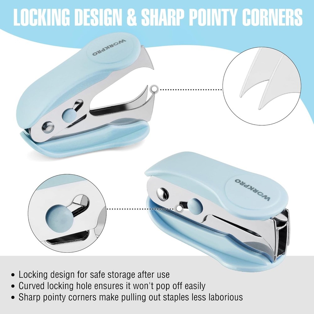WORKPRO Mini Stapler Staple Remover Set w/ 2000PC 26/6 Staples for Desk Office